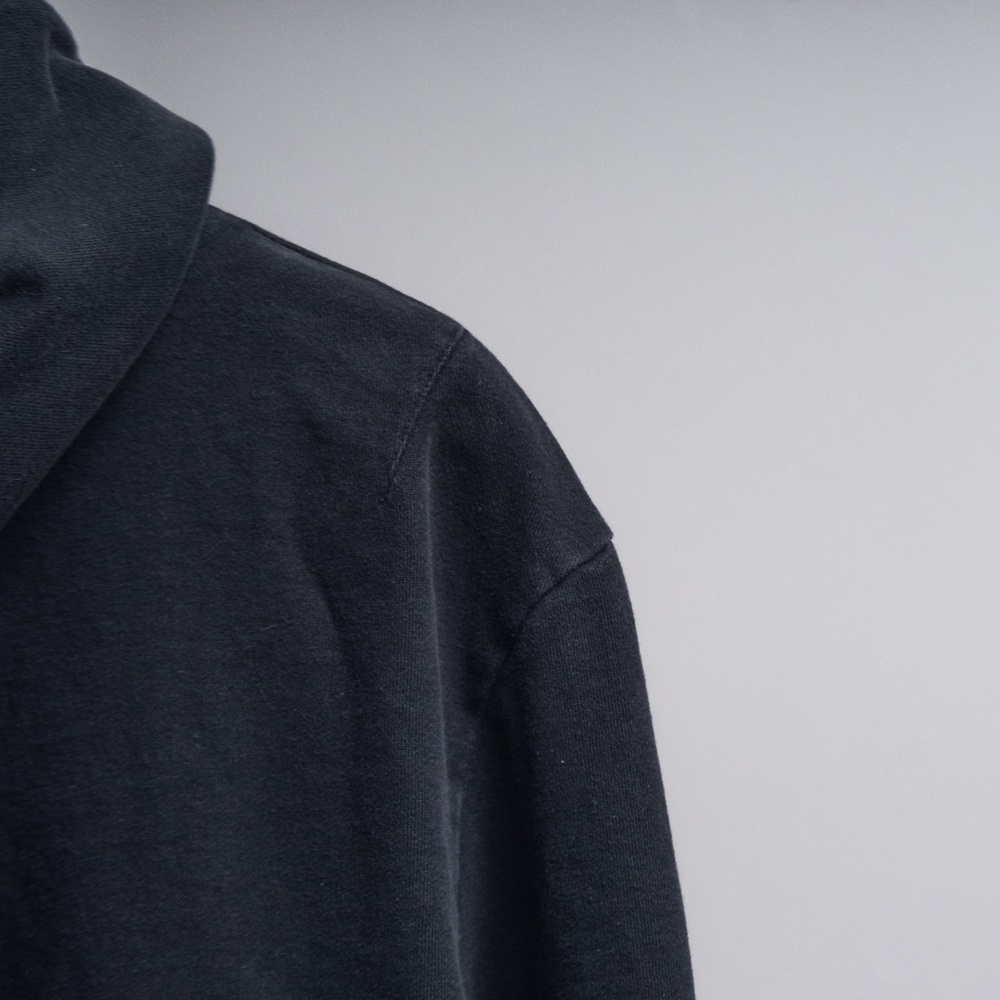 AllSaints Men’s Lg Hoodie Raven Black Pullover French Terry Pocket LS Sweatshirt - Picture 15 of 16